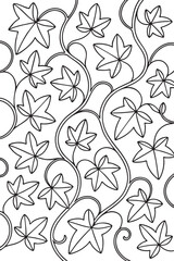 Abstract Ivy Pattern - kids coloring page