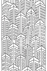 Abstract Skyscraper Pattern - kids coloring page