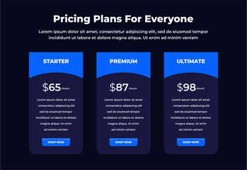 Naklejka premium plan pricing table template design ui
