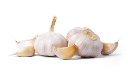 Garlic bulb isolated on white background. Selective Focus