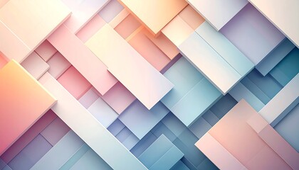 Abstract staggered rectangles in pastel shades create an intricate interlocking pattern