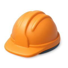 Fototapeta premium 3D Render Protective orange hard hat suitable for construction and industrial safety applications.