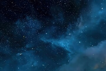 Dark Night Sky With Stars And Nebulae