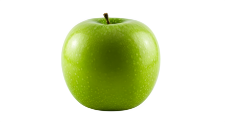 Granny Smith apple glows against black, highlighting its crisp texture and vibrant color for product photography, ads, or healthy eating.