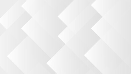 Fototapeta premium Minimalist abstract background featuring layered geometric shapes in a soft grayscale palette. Diamond and parallelogram patterns create a subtle three-dimensional depth.