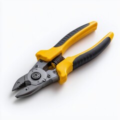 Obraz premium Industrial Cutting Tool: A detailed shot of a durable industrial cutting tool showcases its ergonomic design. Yellow and black grip and metallic body offer a reliable tool.