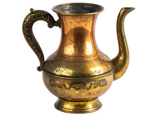  Vintage Copper Brass Jug with Handle PNG Transparent Background