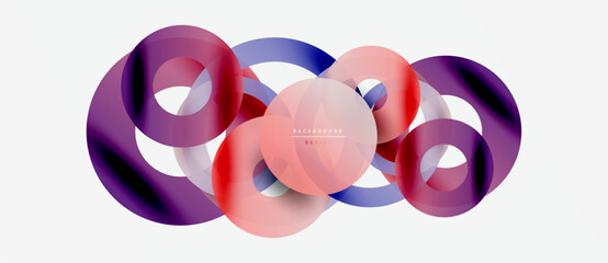 Abstract overlapping circles. Gradient colors create modern design. Smooth shapes suggest movement, depth. Minimalist aesthetic.