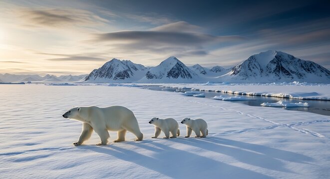Polar Bear Family Walk.