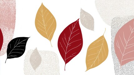 Autumn leaves pattern in earthy tones