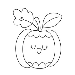 Kawaii Thanksgiving Doodles Clipart Set | Cute Line Art | PNG 