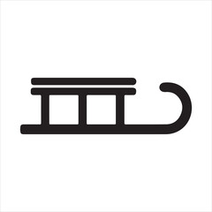Sled icon silhouette vector with white background
