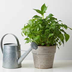 green watering can