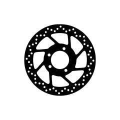 silhouette vector of motorcycle disc brake disc on white background