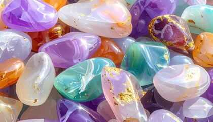 Obraz premium Colorful tumbled stones, various hues