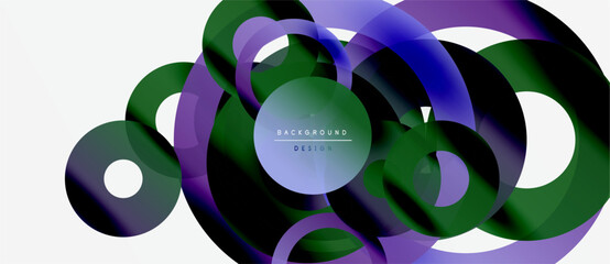 Abstract flowing shapes, purple, green hues. Modern design element, dynamic composition, gradient effects present. Minimalist aesthetic.