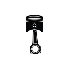 vector silhouette of a motorcycle engine piston with a white background