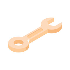 A simple isometric icon of wrench in modern design style