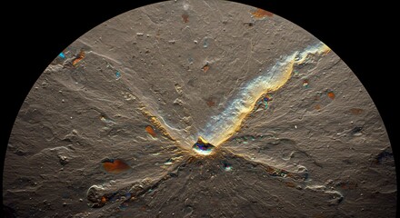 Close Up of Cratered Surface on Mars with Dust and Rock Textures