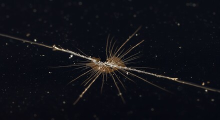 Close Up of a Water Strider Insect on Dark Surface with Water Droplets