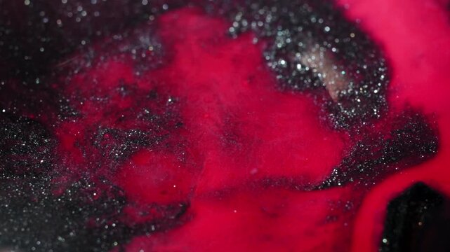 Vibrant macro of substances mixing in vivid colors, abstract concept