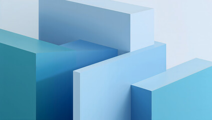 Geometric blocks of a soft gradient from blue to teal, creating a clean, modern look.