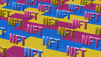 NFT multiply symbol pattern 3d illustration