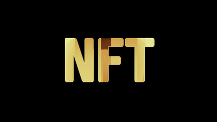 NFT golden symbol 3d illustration