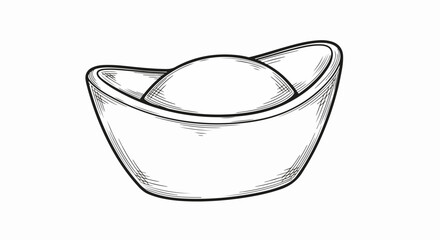 Chinese new year ingot on white background. Chinese new year decorations and lucky objects bring prosperity, celebrate lunar holidays.