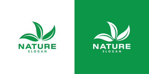 simple leaf logo design. logo icon vector illustration