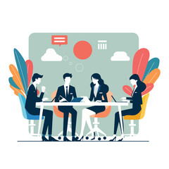 Group of Business People Discussing Strategy in the Workplace