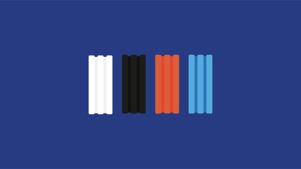 Obraz premium Vector illustration of a set of colored plasticine on a blue background