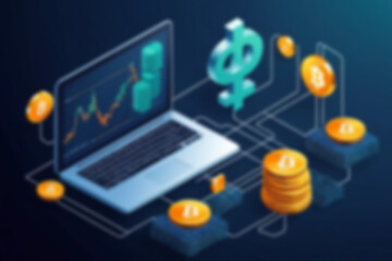 blurry image of crypto blockchain technology, borderless transactions