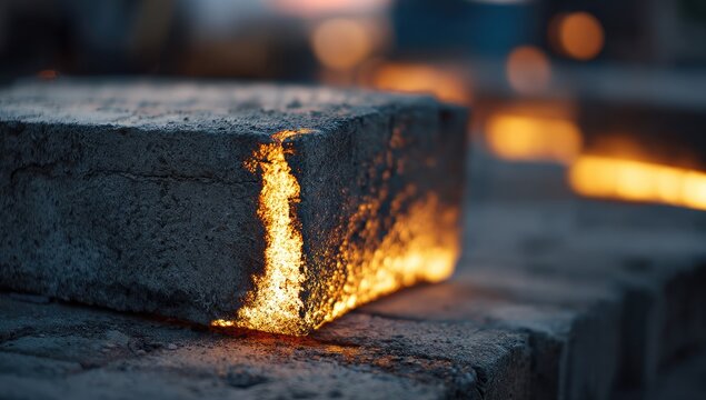 Molten brick in a forge