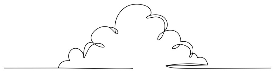 Cartoon smoke-puff cloud bursting up from ground – playful dust explosion line-art icon