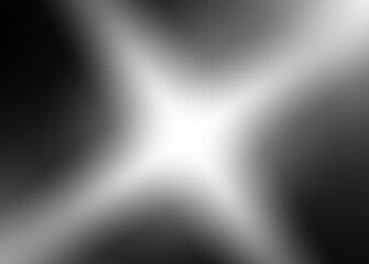 Abstract white glowing light cross shape on dark background, bright star flare smooth gradient, luminous x effect for design, poster, overlay, template, wallpaper.
