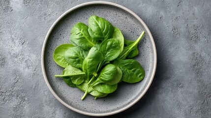 Overhead Shot of Fresh Spinach Presentation