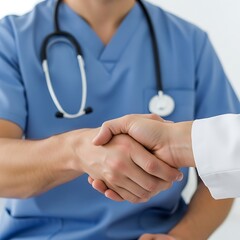 Close up Professional Handshake Between Healthcare Professionals Partnership Agreement