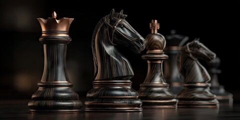 Fototapeta premium A 3D hyper-Realistic illustration of four chess pieces
