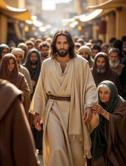 Woman Issue of Blood Reaches Out Touch Jesus' Garment