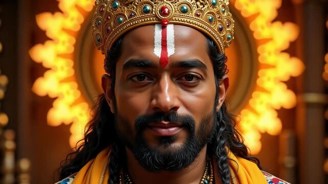Divine Lord Ayyappa Close-Up in Stunning 4K Video: Experience the Aura of Spirituality and Faith, Perfect for Religious Content and Devotional Projects