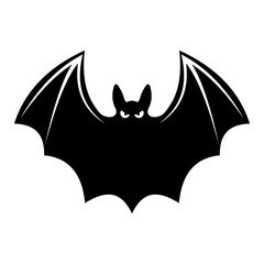 Bat Silhouette with Spread Wings Vector Illustration. Perfect for Halloween themes, spooky decorations, party invitations or seasonal graphics. 