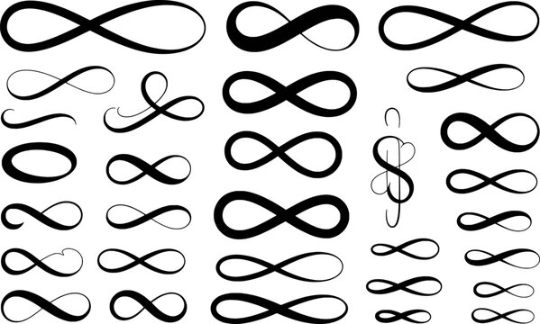 Collection of Infinity Symbols and Related Ornate Designs