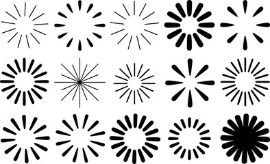 Collection of Starburst and Sunburst Graphic Elements