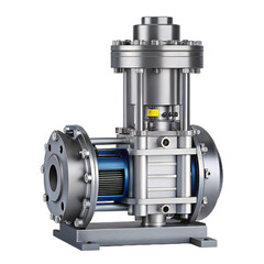 Fototapeta premium Industrial single multistage high-pressure pump for desalination and water treatment applications isolated on transparent background