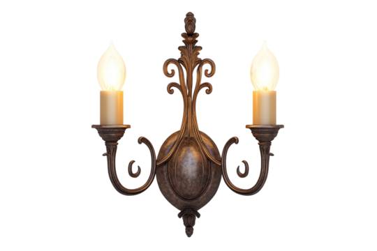Modern wall sconce isolated on transparent background
