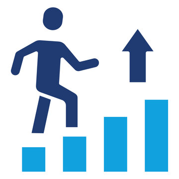 Improvement Flat Blue Icon
