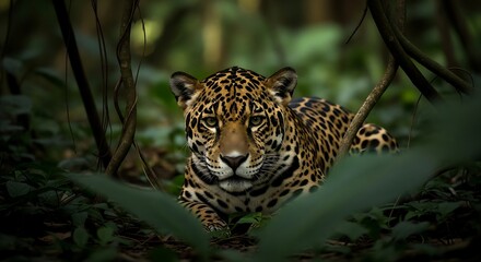 Obraz premium Jaguar in the Jungle. (2)