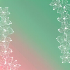 Abstract gradient background, soft green tones with delicate floral outlines fading in from the sides
