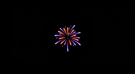 Fototapeta premium Colorful firework explosion in night sky against black background 